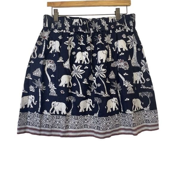 Loft linen blend  Elephant Print Skirt mp - Picture 1 of 16